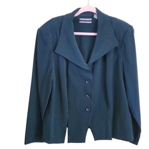 Amanda Smith Vintage Open Collar Button Front Jacket Size 22W